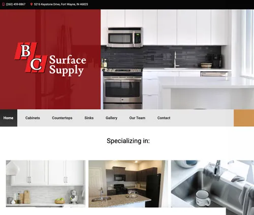 BC Surface Supply website showcase