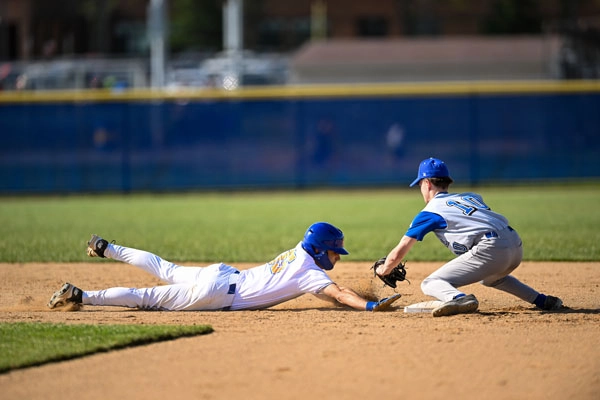 Baseball action shot — Homestead vs. Carroll, Fort Wayne Indiana