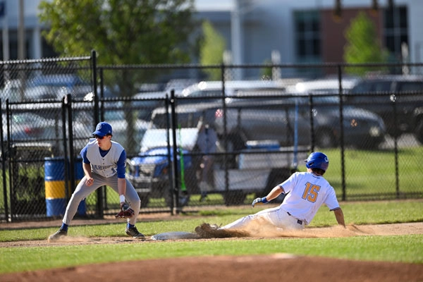 Baseball action shot — Homestead vs. Carroll, Fort Wayne Indiana