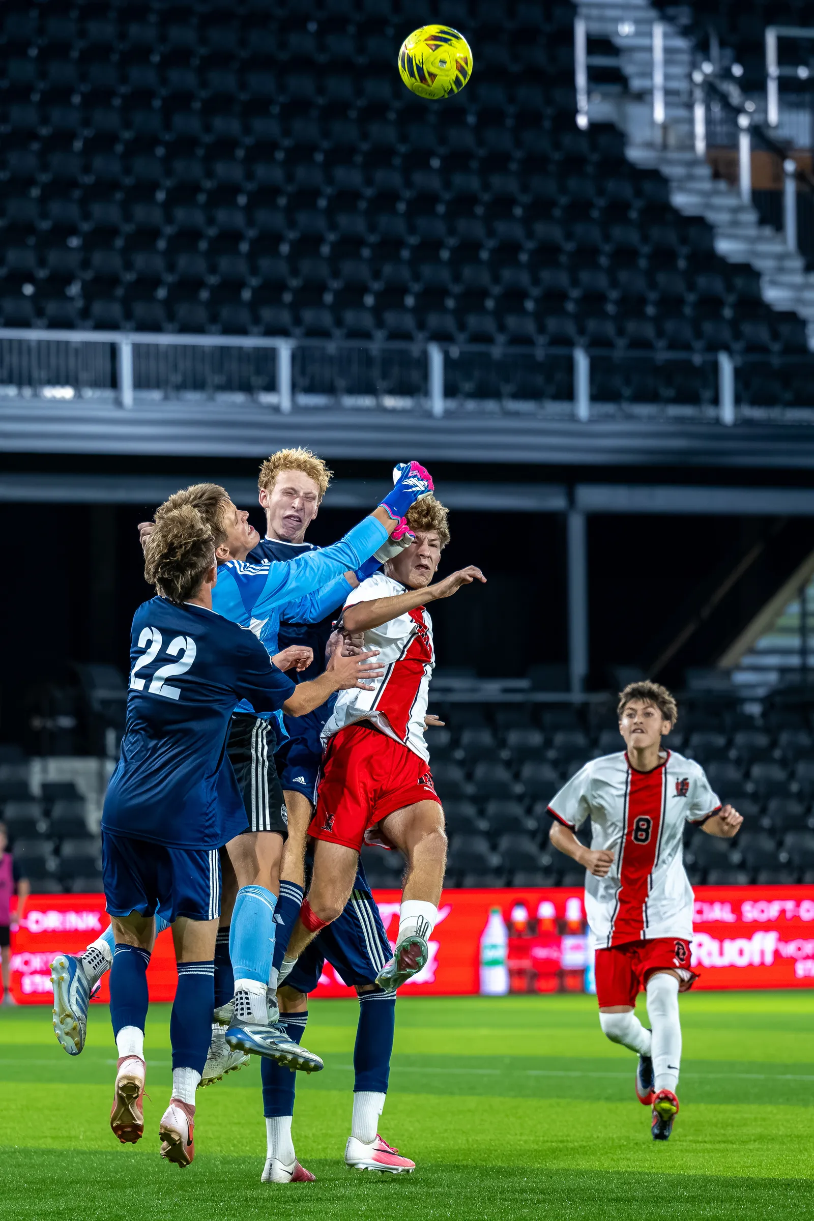 Boys Soccer action shot — Bishop Luers vs. Bishop Dwenger, Fort Wayne Indiana
