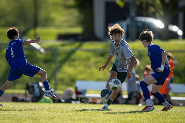 Boys Soccer action shot — Summit vs. Maple Creek, Fort Wayne Indiana