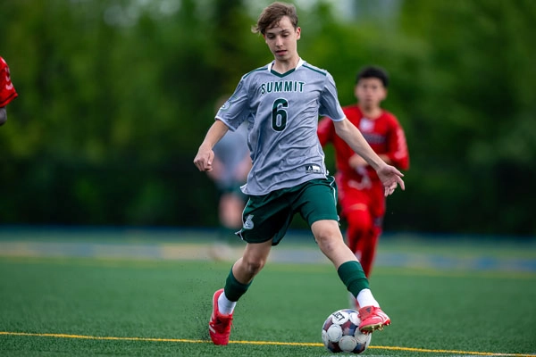 Boys Soccer action shot — Summit vs. Woodside, Fort Wayne Indiana
