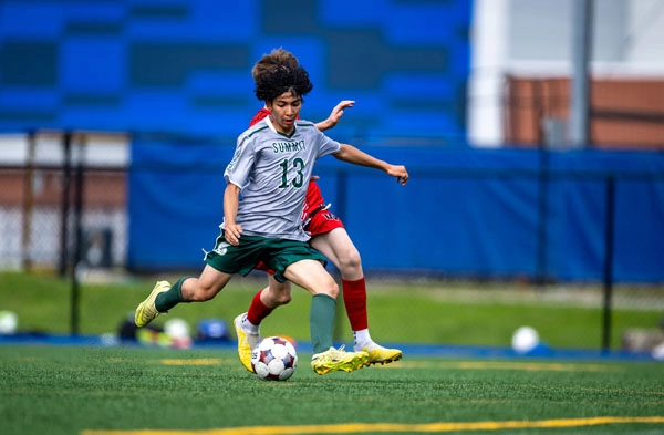 Boys Soccer action shot — Summit vs. Woodside, Fort Wayne Indiana