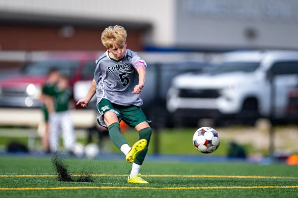 Boys Soccer action shot — Summit vs. Woodside, Fort Wayne Indiana