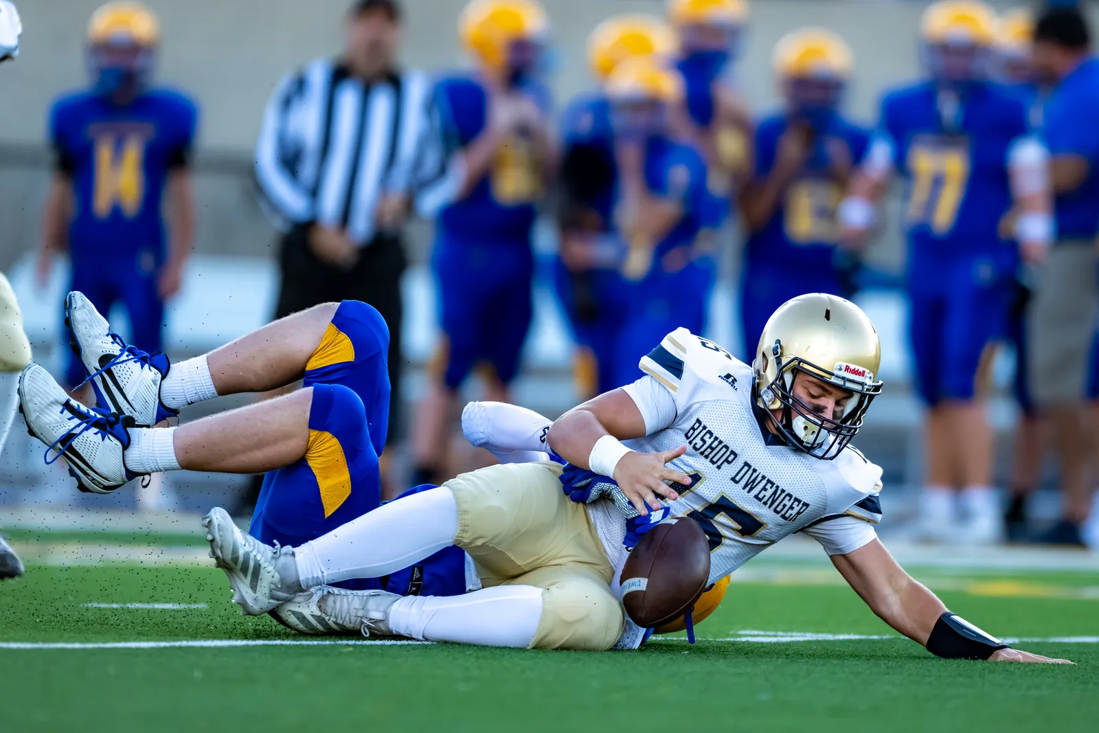 Football action shot — Homestead vs. Bishop Dwenger, Fort Wayne Indiana