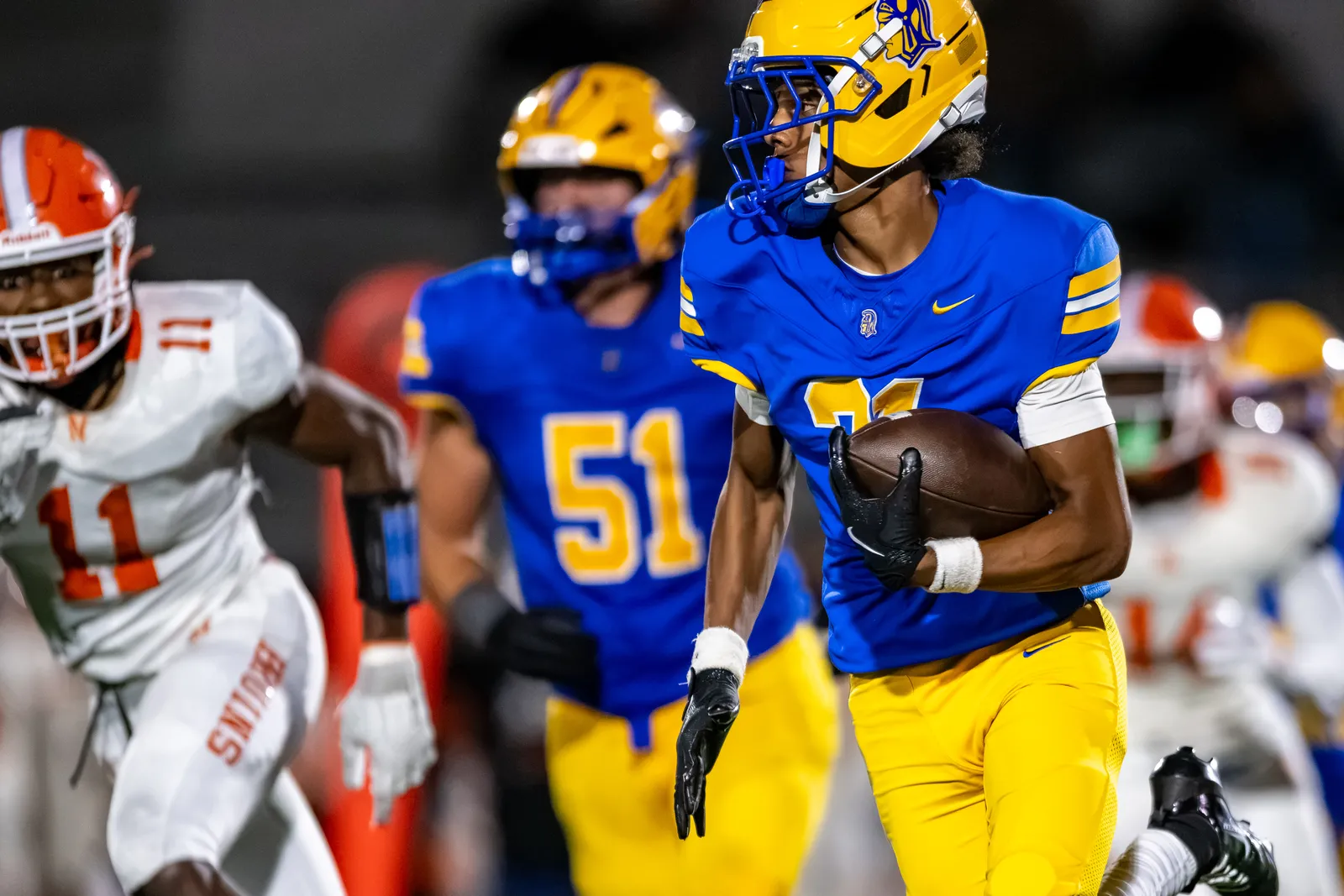 Football action shot — Homestead vs. Northrop, Fort Wayne Indiana
