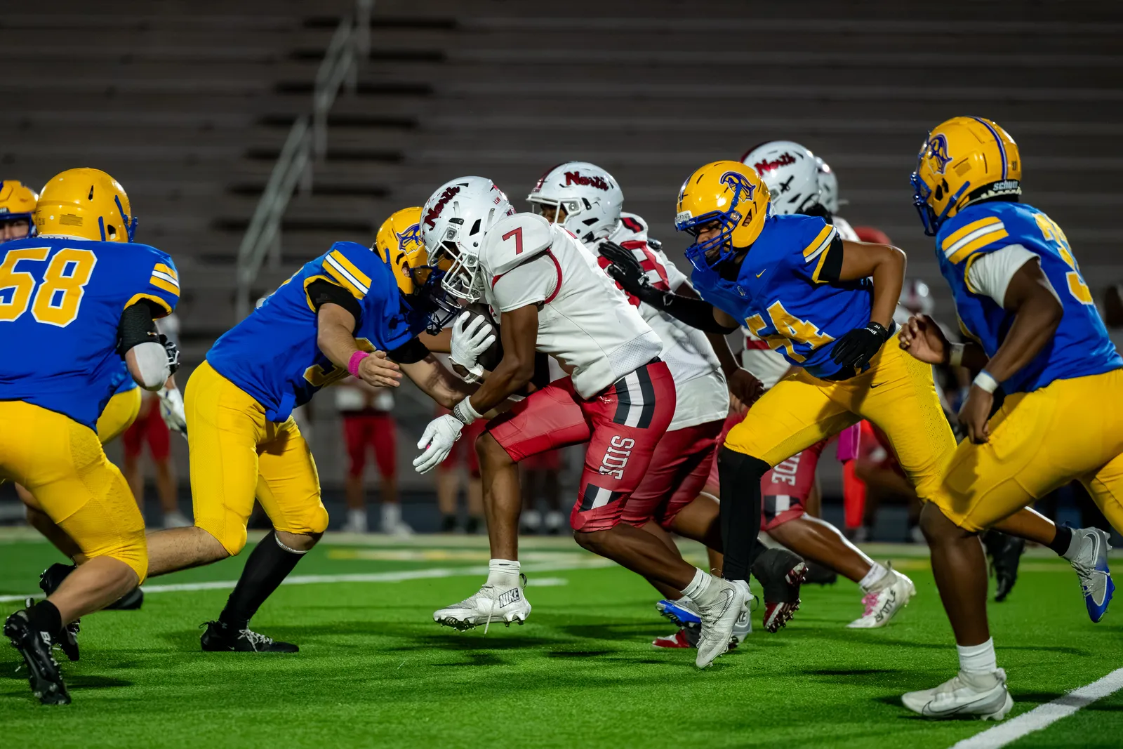 Football action shot — Homestead vs. Northside, Fort Wayne Indiana