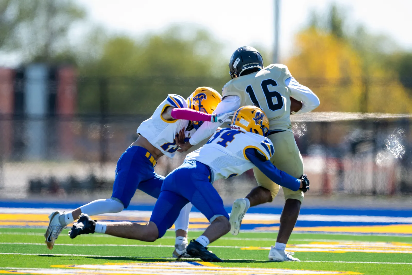 Football action shot — Homestead vs. Warren Central, Fort Wayne Indiana