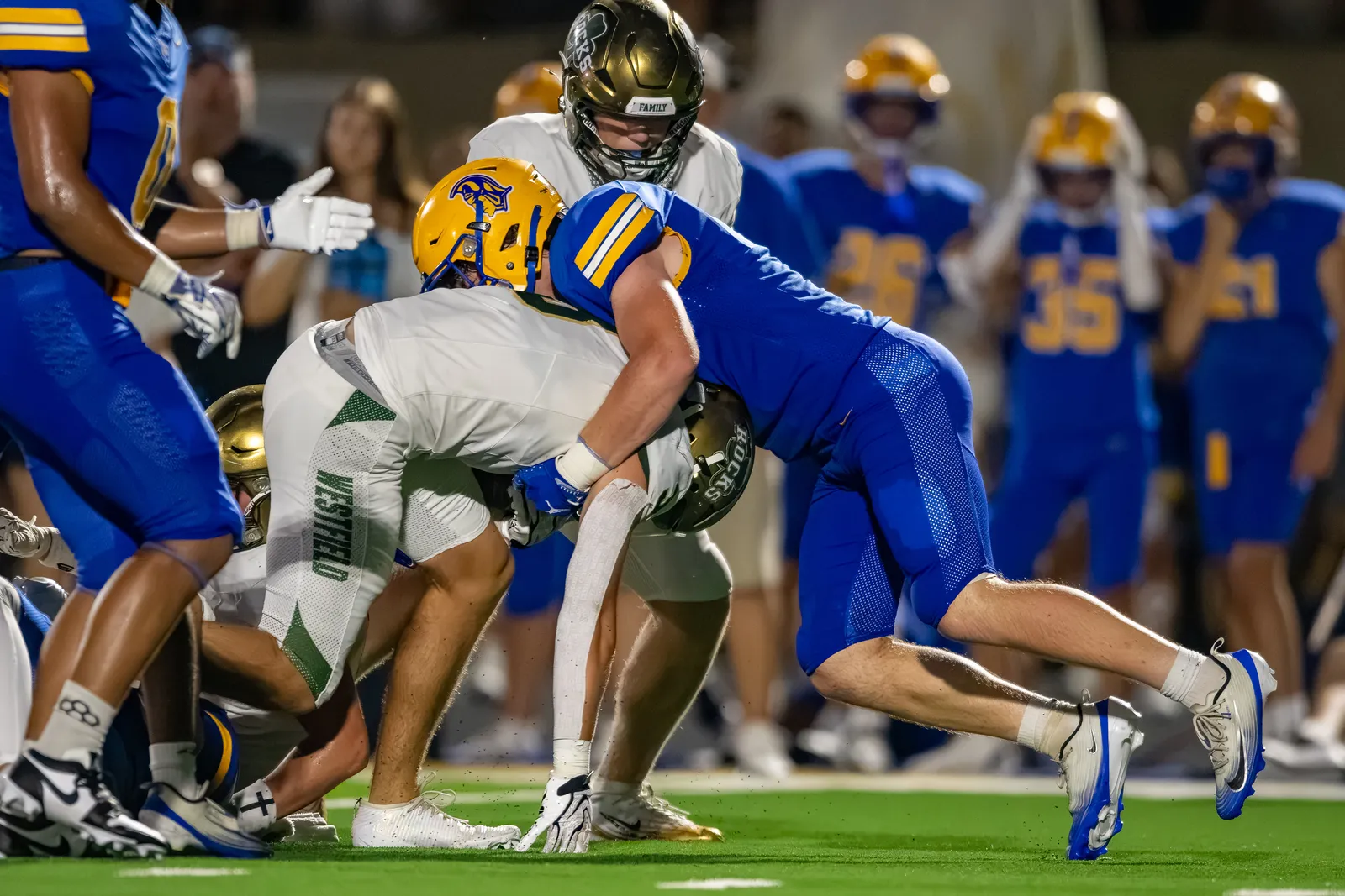 Football action shot — Homestead vs. Westfield, Fort Wayne Indiana