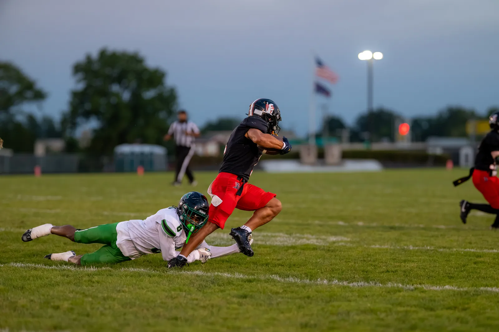 Football action shot — Bishop Luers vs. Southside, Fort Wayne Indiana