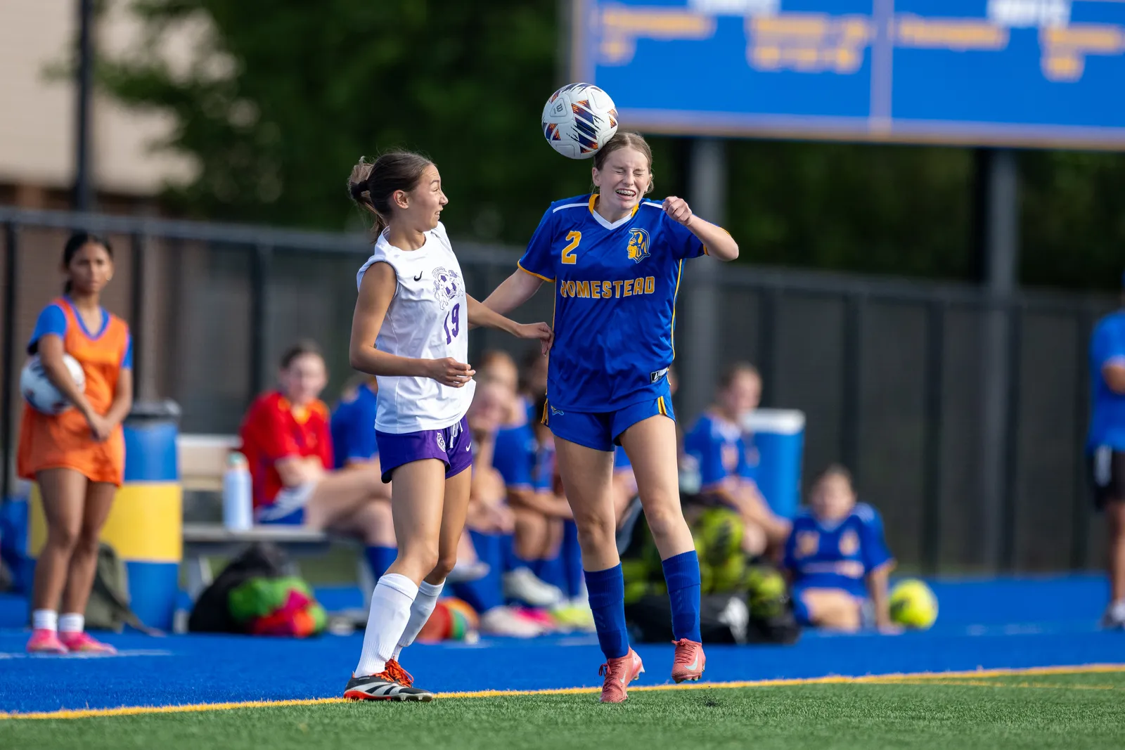 Girls Soccer action shot — Homestead vs. Leo, Fort Wayne Indiana