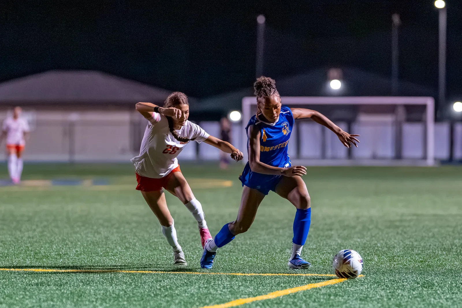 Girls Soccer action shot — Homestead vs. Warsaw, Fort Wayne Indiana