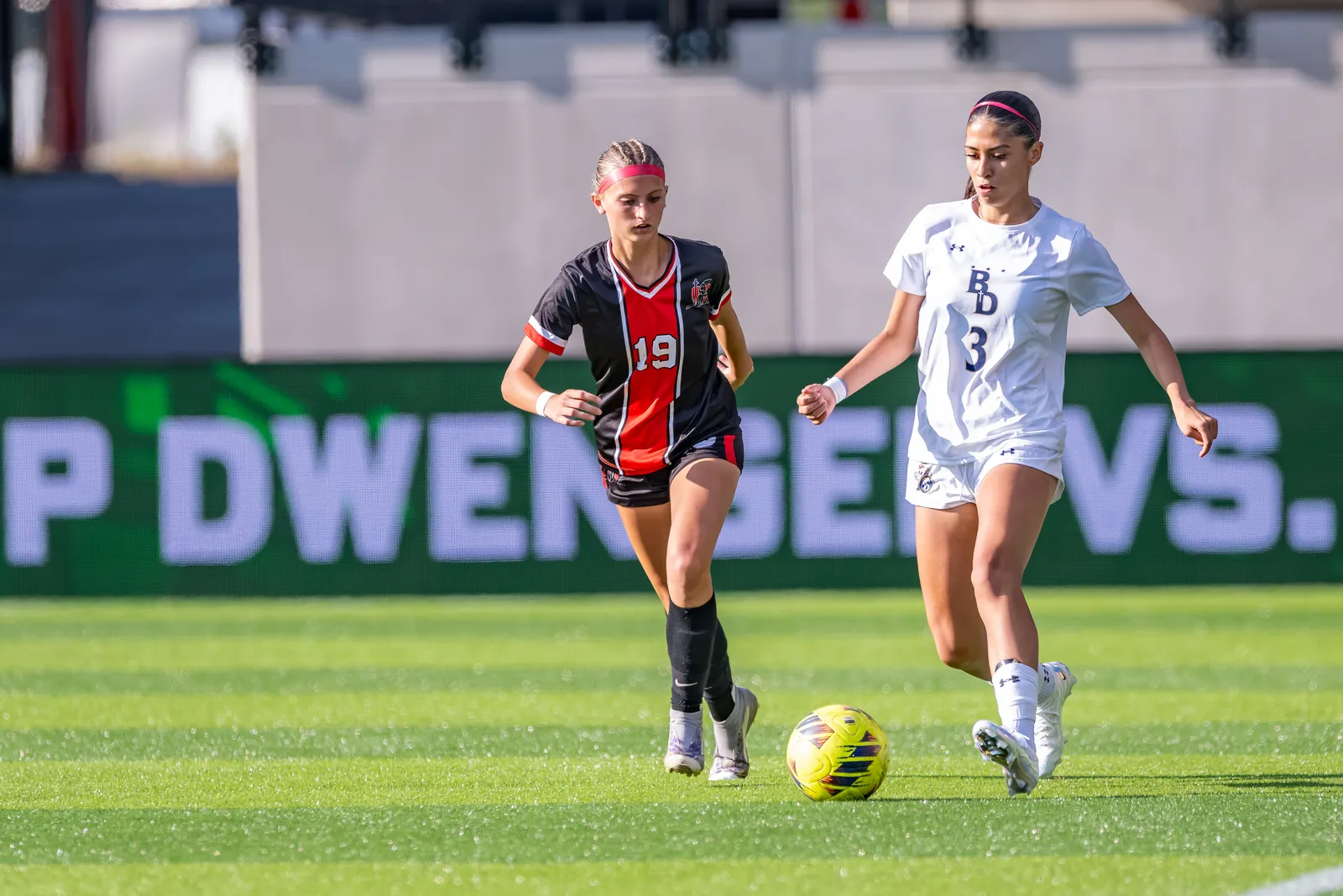 Girls Soccer action shot — Bishop Luers vs. Bishop Dwenger, Fort Wayne Indiana