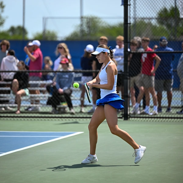 Girls Tennis action shot — Homestead vs. Semistate, Fort Wayne Indiana