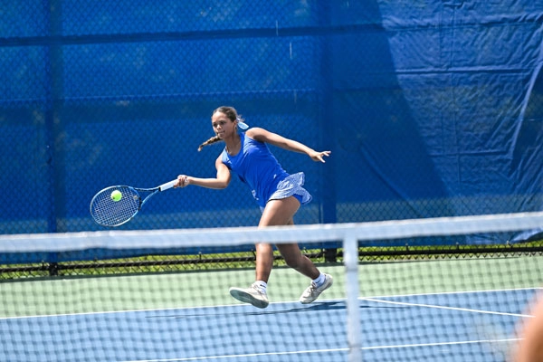 Girls Tennis action shot — Homestead vs. Semistate, Fort Wayne Indiana
