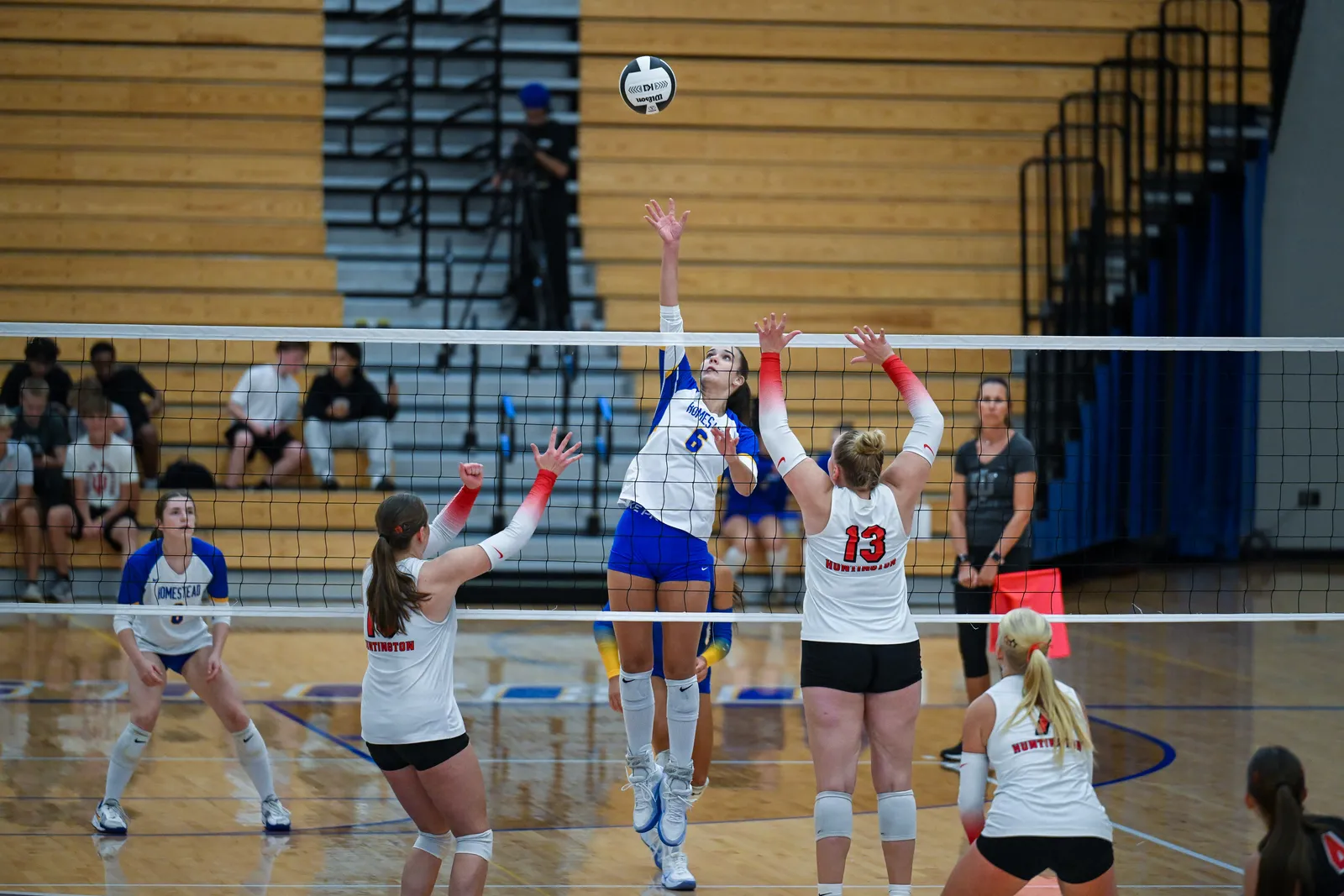Girls Volleyball action shot — Homestead vs. Huntington North, Fort Wayne Indiana