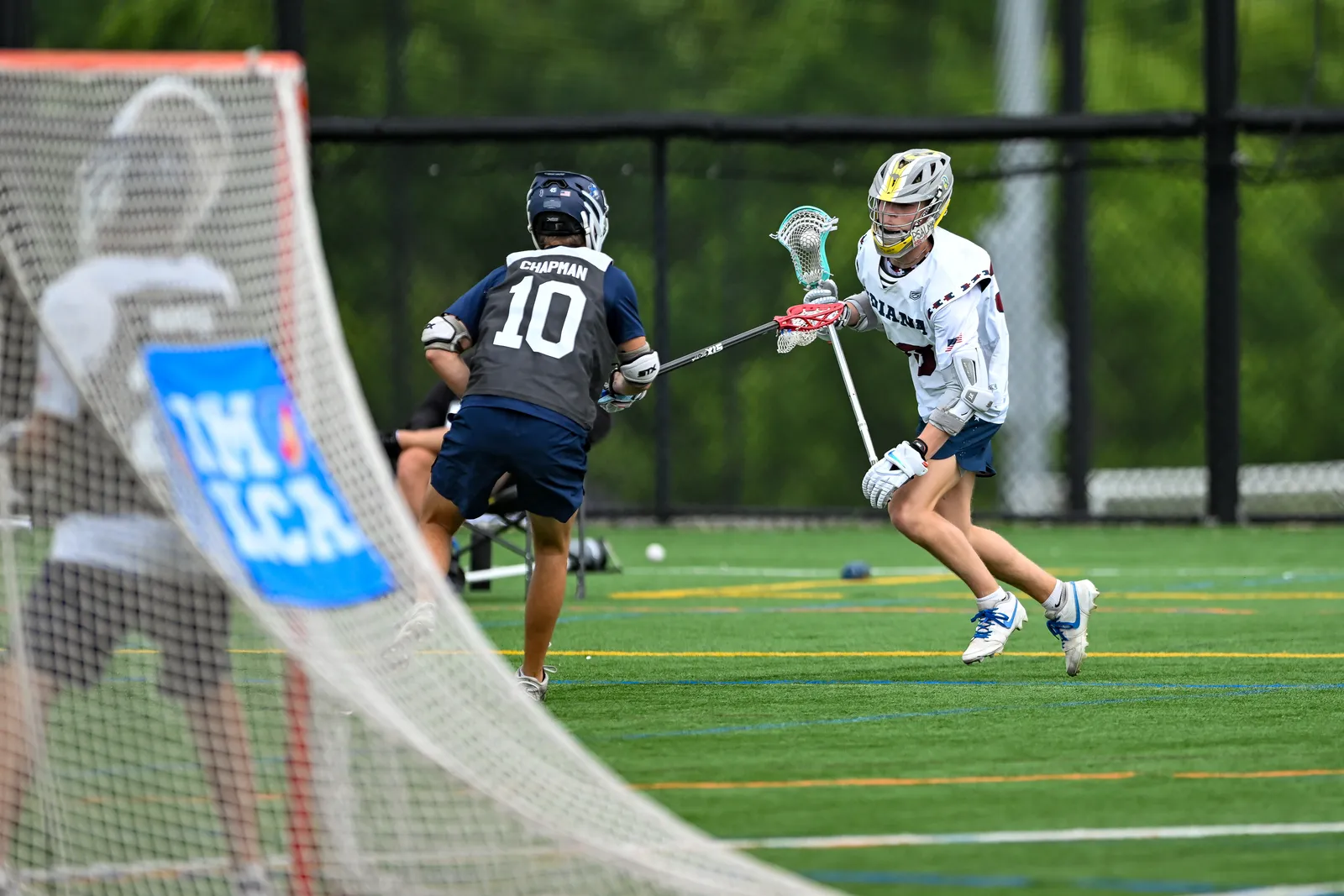 Boys Lacrosse action shot — Indiana All-Stars vs. IMLCA, Fort Wayne Indiana