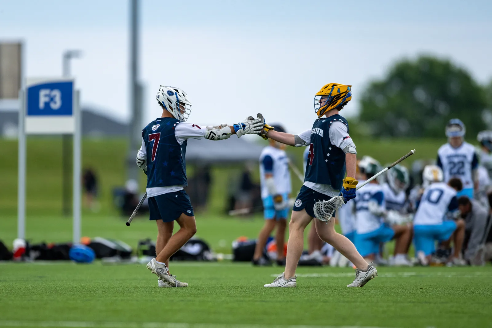 Boys Lacrosse action shot — Indiana All-Stars vs. Great Midwest Showcase, Fort Wayne Indiana