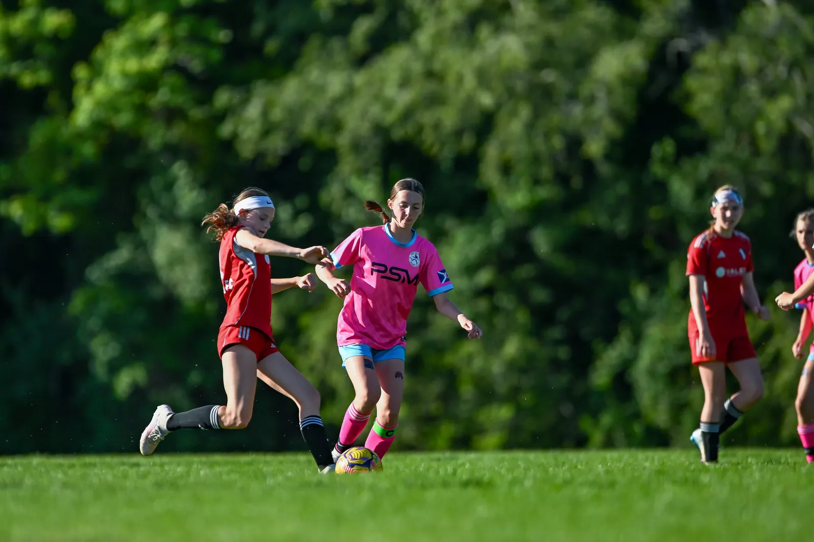 Girls Soccer action shot — Koln vs. Dynamo, Fort Wayne Indiana