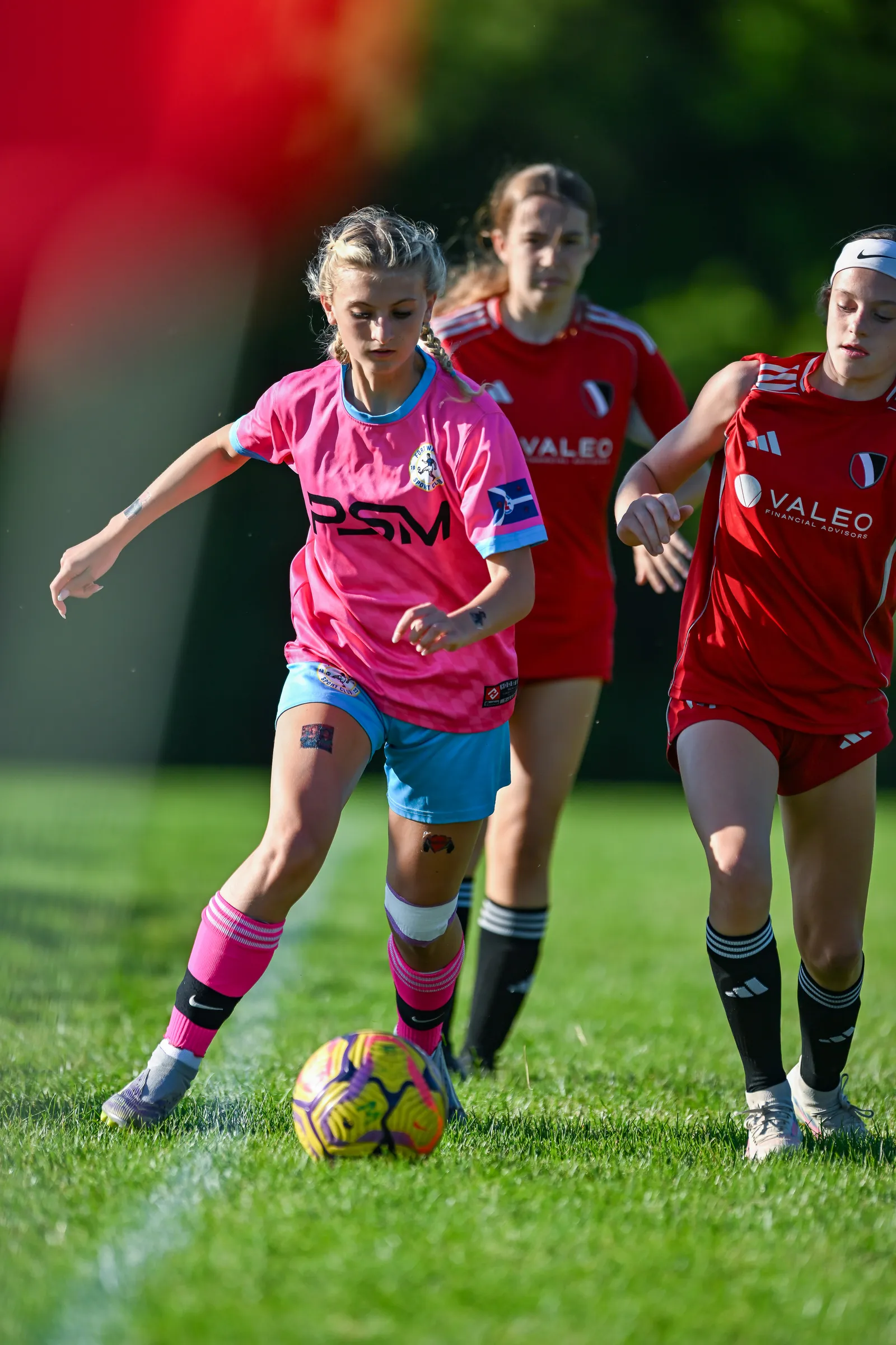 Girls Soccer action shot — Koln vs. Dynamo, Fort Wayne Indiana