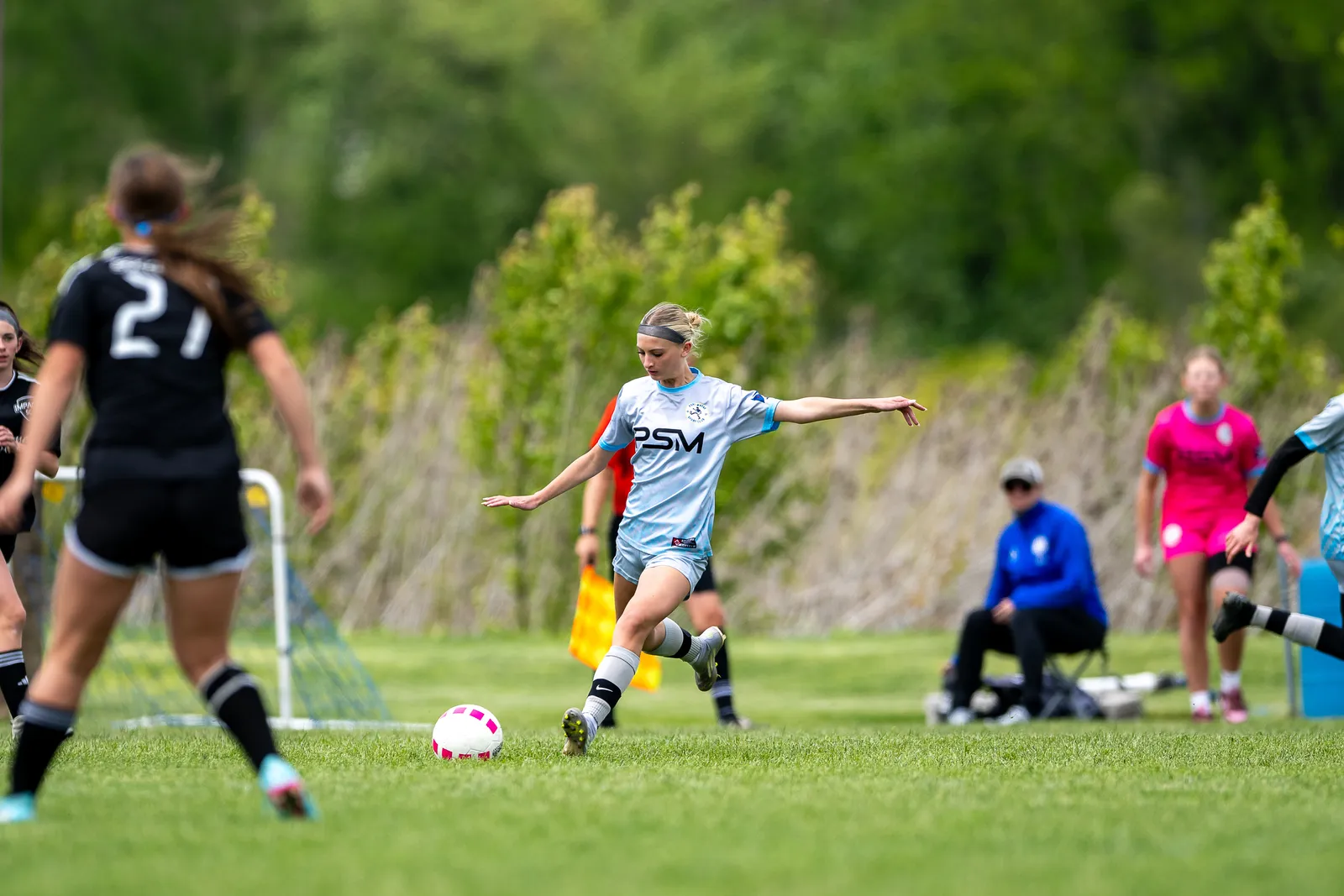 Girls Soccer action shot — Koln vs. Impact, Fort Wayne Indiana