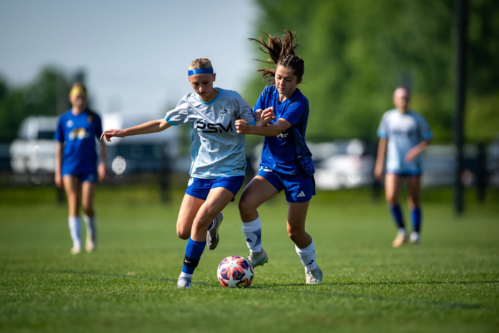 Girls Soccer action shot — Koln vs. Indy Premier, Fort Wayne Indiana