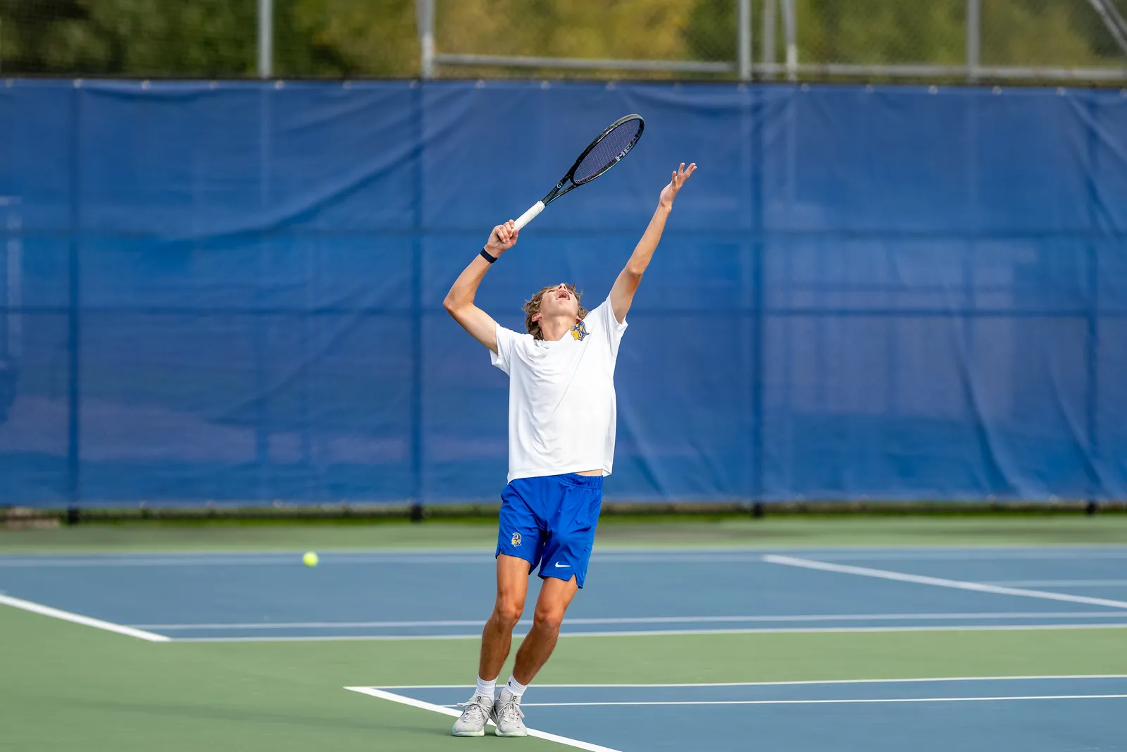 Boys Tennis action shot — Homestead vs. Bishop Luers, Fort Wayne Indiana