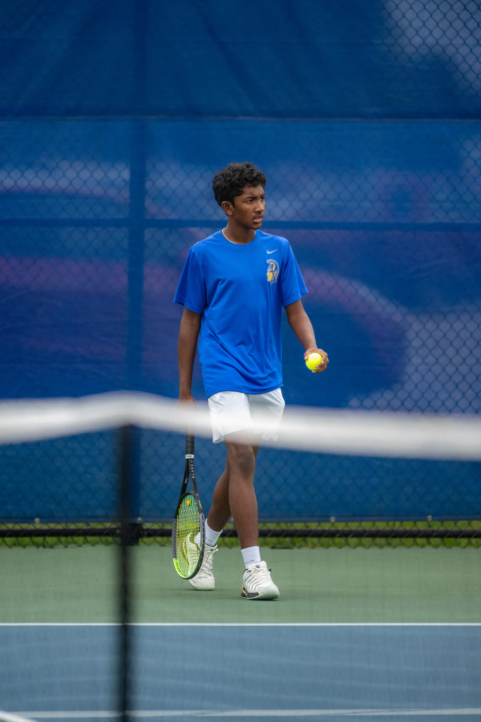 Boys Tennis action shot — Homestead vs. Bishop Luers, Fort Wayne Indiana