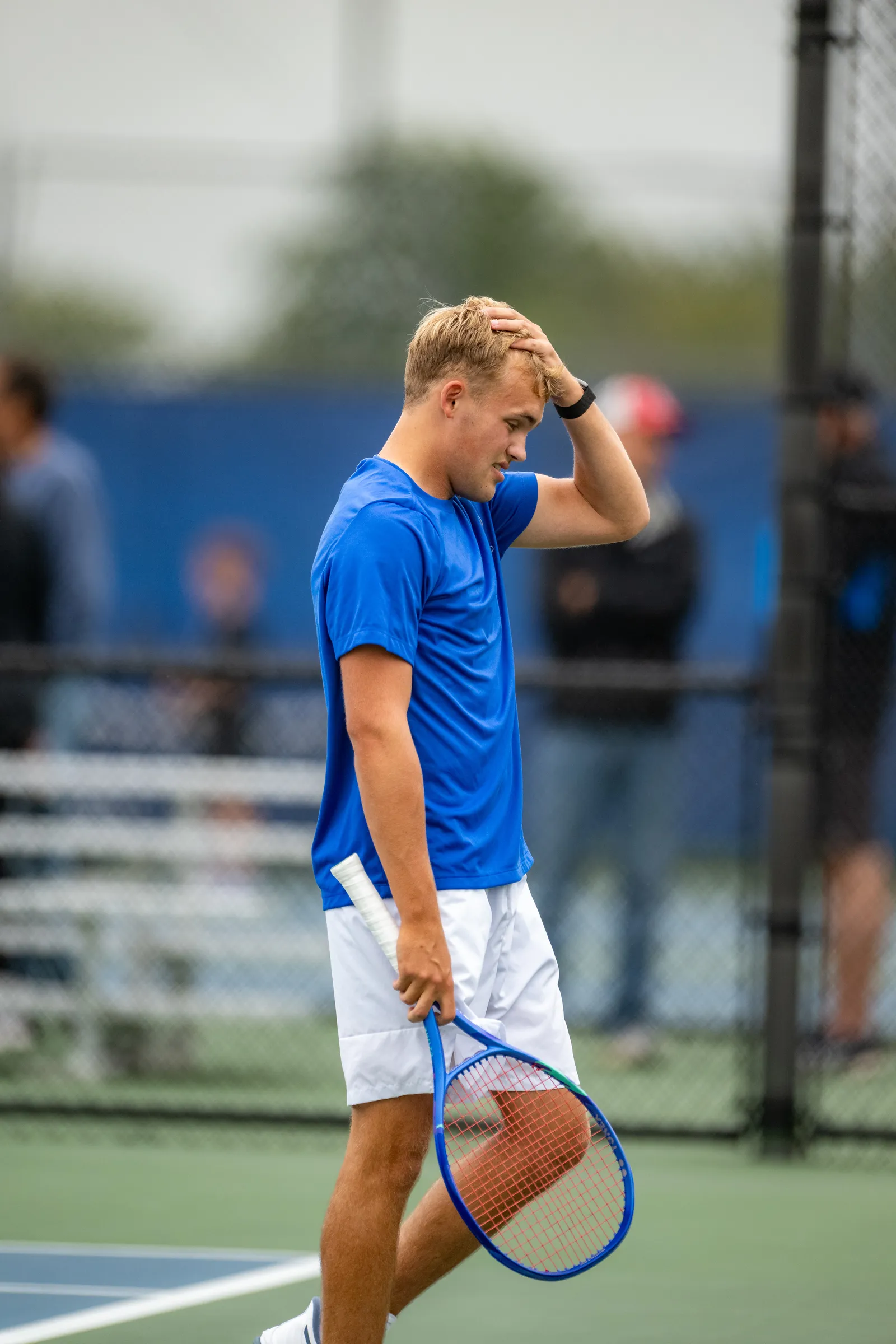Boys Tennis action shot — Homestead vs. Bishop Luers, Fort Wayne Indiana