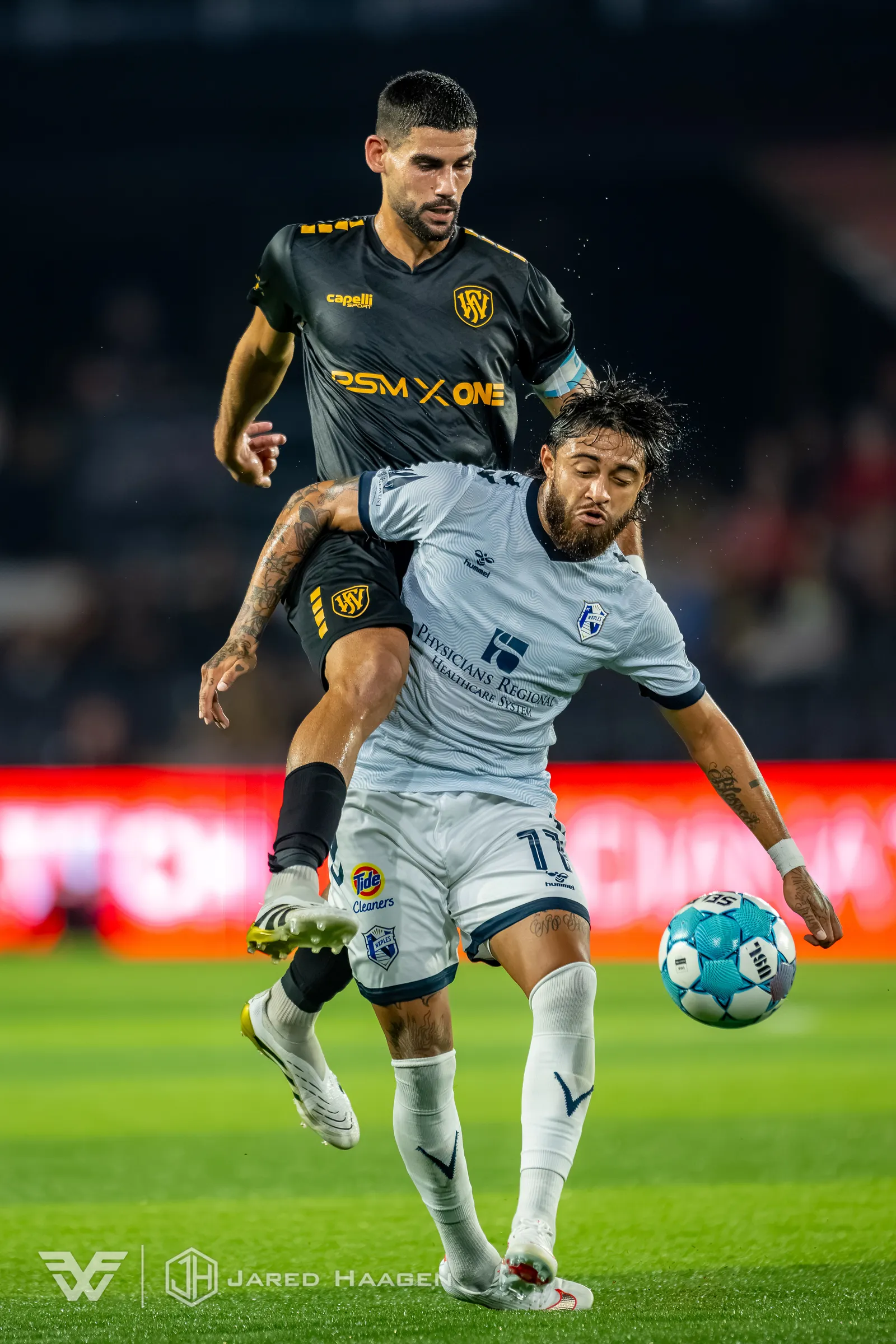 USL League One Soccer action shot — Fort Wayne FC vs. FC Naples, Fort Wayne Indiana